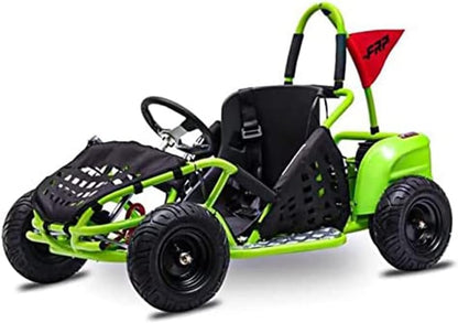Baja-X 48V 1000W Brushless Electric Go Kart, 3-Speed Setting Go Kart W/Forward & Reverse, Racing Go Cart up to 20 Mph W/Foot Pedal & Foot Break, Go Cart Support up to 175 Lbs (Green)
